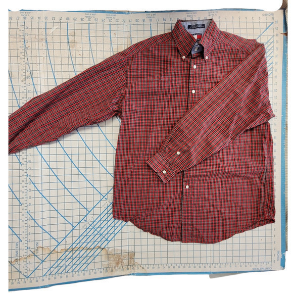 Tommy Hilfiger Plaid button collar Long Sleeve Button Up Vintage Mens Shirt Top - Picture 5 of 16